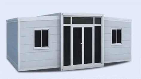 Customizable 20ft/40ft Folding Pack Container House: Complete with Bathroom, Kitchen, Covered Porch, and Double Wing Expansion Orange Compass