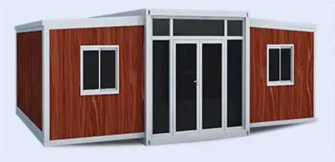 Customizable 20ft/40ft Folding Pack Container House: Complete with Bathroom, Kitchen, Covered Porch, and Double Wing Expansion Orange Compass