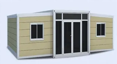 Customizable 20ft/40ft Folding Pack Container House: Complete with Bathroom, Kitchen, Covered Porch, and Double Wing Expansion Orange Compass