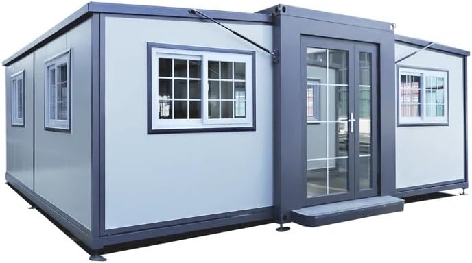 Customizable 20ft/40ft Folding Pack Container House: Complete with Bathroom, Kitchen, Covered Porch, and Double Wing Expansion Orange Compass