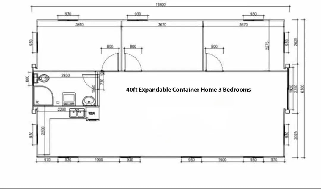 40FT Prefab Tiny Home – Expandable Container House with 2–3 Bedrooms, Full Bathroom & Kitchen, Mobile Modular Home for Adults Orange Compass