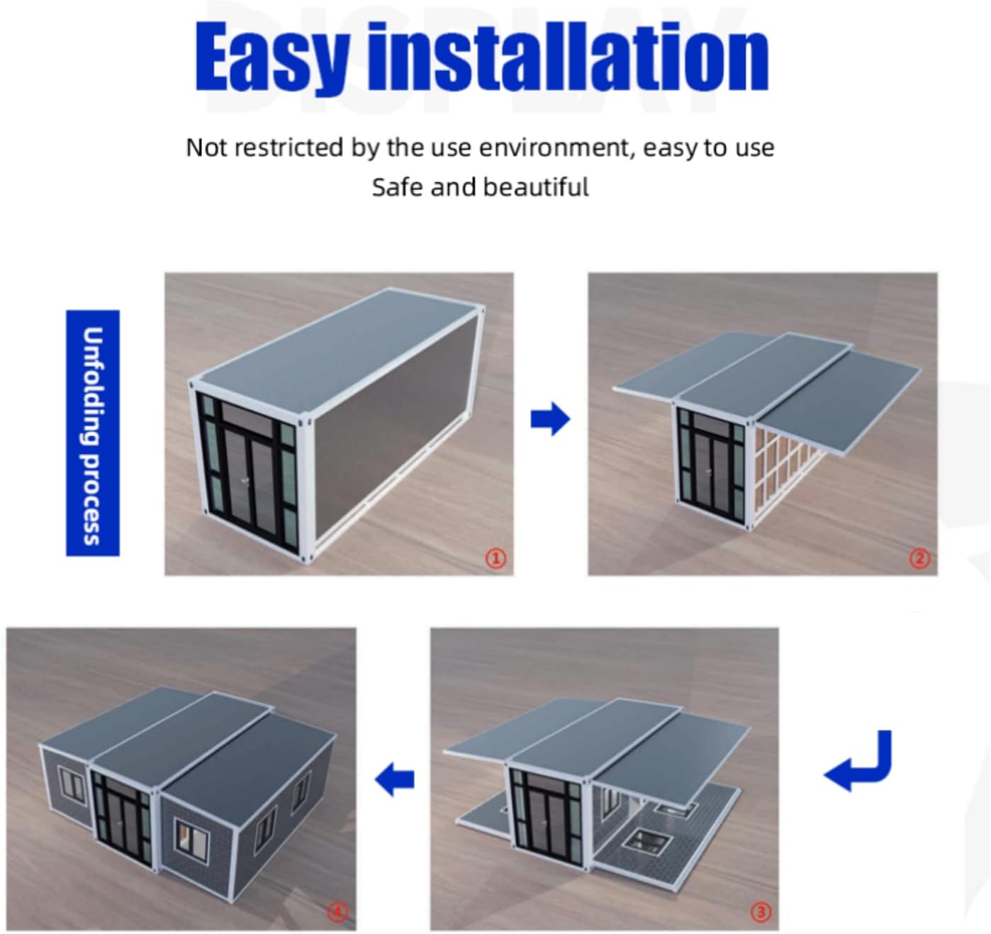 20ft Expandable Prefab Tiny Home – Mobile Modular House with 2 Bedrooms, Bathroom & Kitchen for Adults Living Orange Compass
