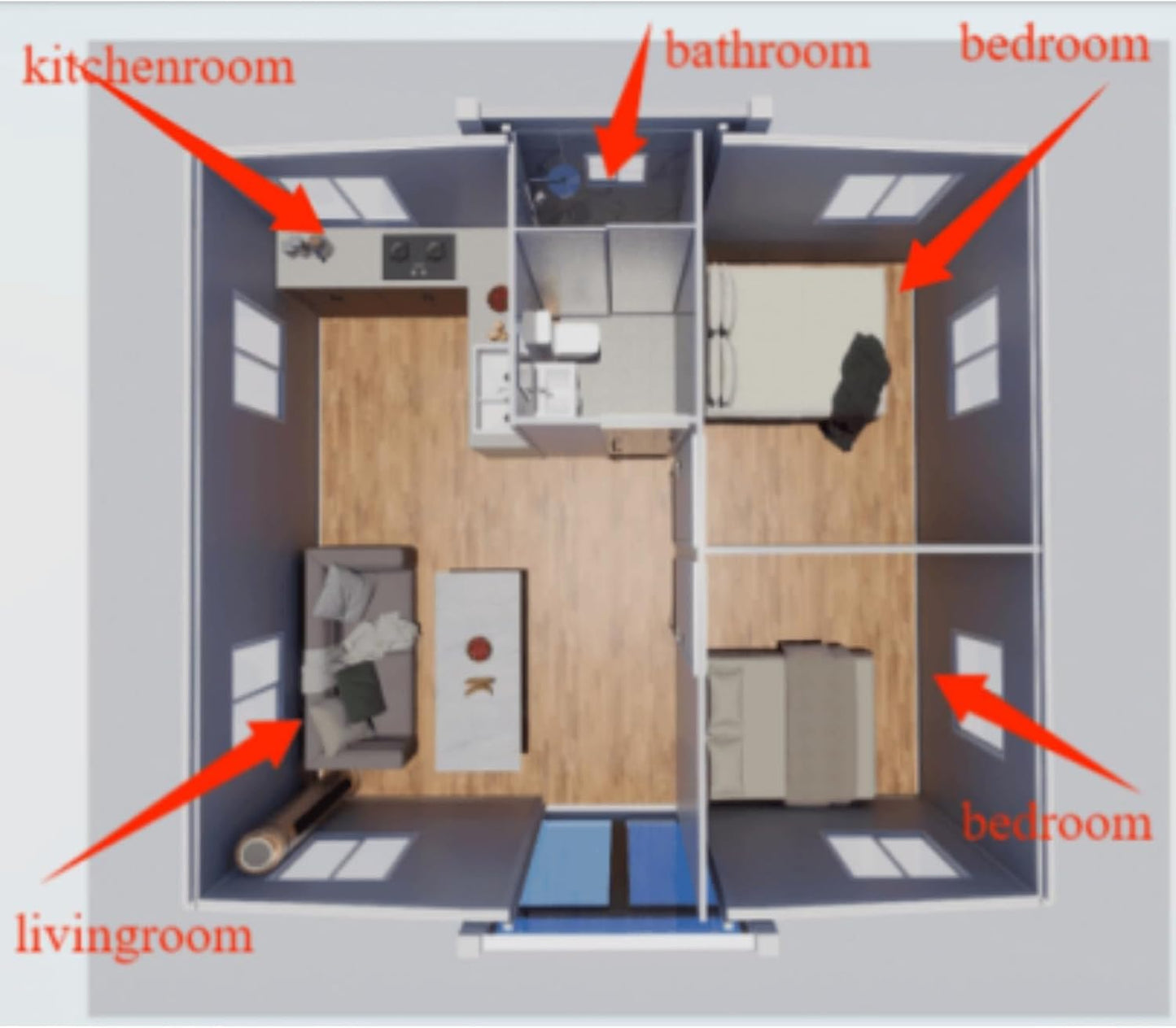 20FT Portable Prefab Foldable Cabin – Steel Frame Insulated Tiny Home or Backyard Office, Easy to Assemble Orange Compass