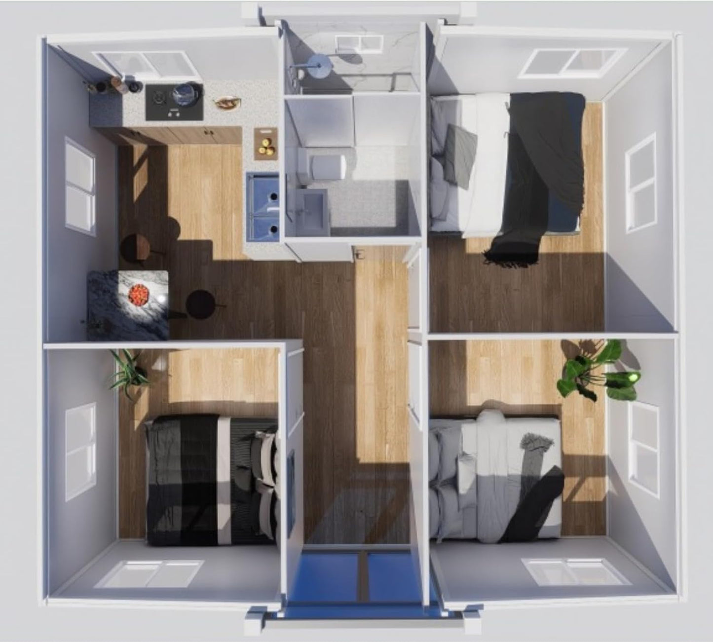 20FT Portable Prefab Foldable Cabin – Steel Frame Insulated Tiny Home or Backyard Office, Easy to Assemble Orange Compass