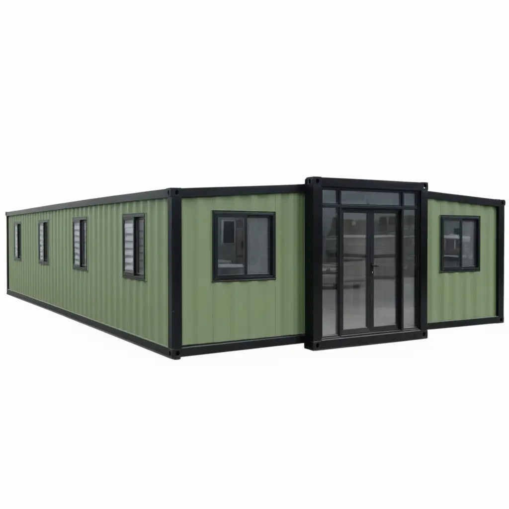 40FT Prefab Tiny Home – Expandable Container House with 2–3 Bedrooms, Full Bathroom & Kitchen, Mobile Modular Home for Adults Orange Compass