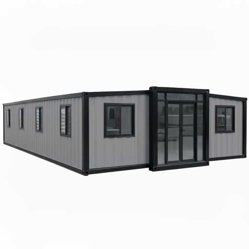 40FT Prefab Tiny Home – Expandable Container House with 2–3 Bedrooms, Full Bathroom & Kitchen, Mobile Modular Home for Adults Orange Compass