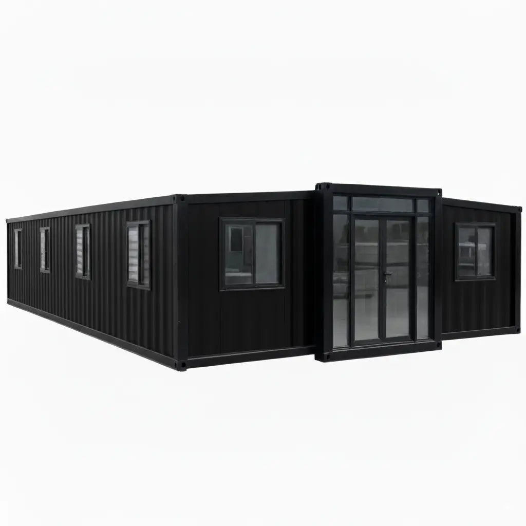 40FT Prefab Tiny Home – Expandable Container House with 2–3 Bedrooms, Full Bathroom & Kitchen, Mobile Modular Home for Adults Orange Compass