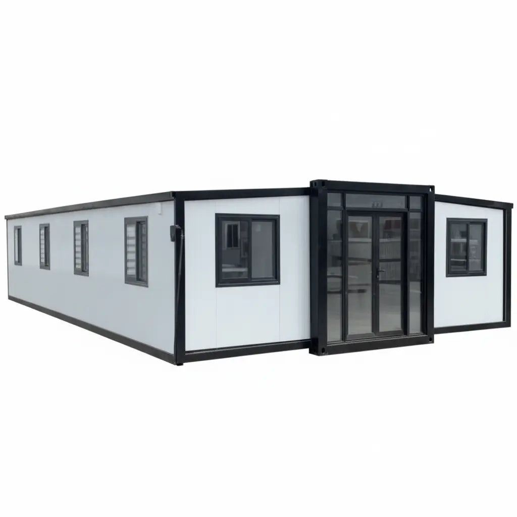 40FT Prefab Tiny Home – Expandable Container House with 2–3 Bedrooms, Full Bathroom & Kitchen, Mobile Modular Home for Adults Orange Compass