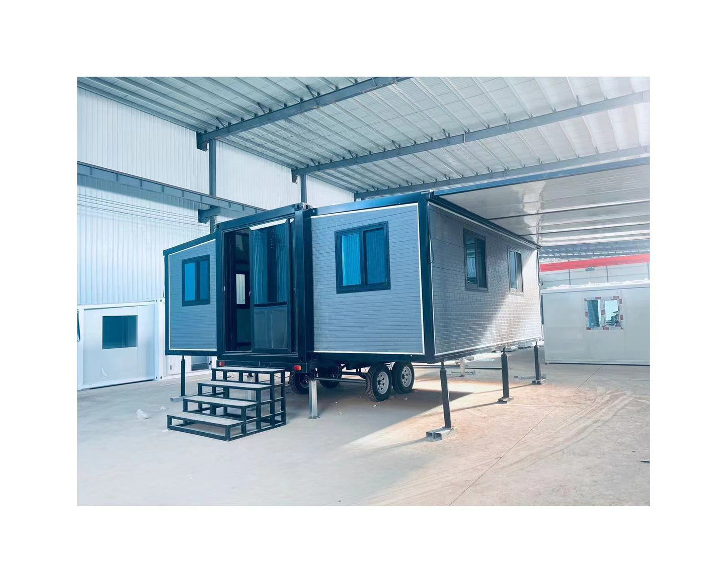 Customizable 20ft/40ft Folding Pack Container House: Complete with Bathroom, Kitchen, Covered Porch, and Double Wing Expansion Orange Compass