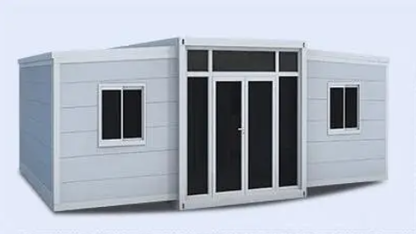 Customizable 20ft/40ft Folding Pack Container House: Complete with Bathroom, Kitchen, Covered Porch, and Double Wing Expansion Orange Compass