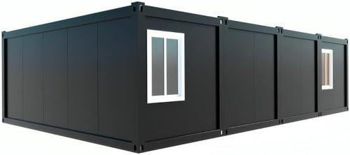 Folding Double-Storey Prefab Barn House – Expandable Portable Tiny Home with Bedroom, Bathroom, Kitchen & Steel Modular Design Orange Compass