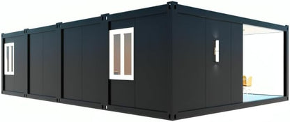 Folding Double-Storey Prefab Barn House – Expandable Portable Tiny Home with Bedroom, Bathroom, Kitchen & Steel Modular Design Orange Compass