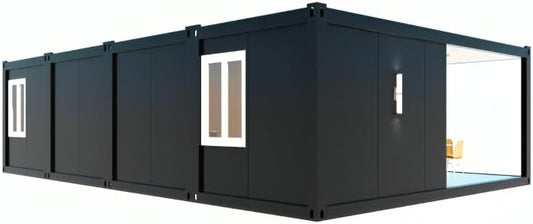 Folding Double-Storey Prefab Barn House – Expandable Portable Tiny Home with Bedroom, Bathroom, Kitchen & Steel Modular Design Orange Compass
