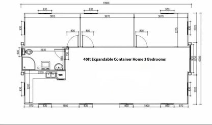 40FT Prefab Tiny Home – Expandable Container House with 2–3 Bedrooms, Full Bathroom & Kitchen, Mobile Modular Home for Adults Orange Compass