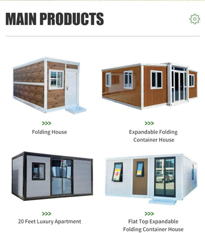 20FT Portable Prefab Foldable Cabin – Steel Frame Insulated Tiny Home or Backyard Office, Easy to Assemble Orange Compass