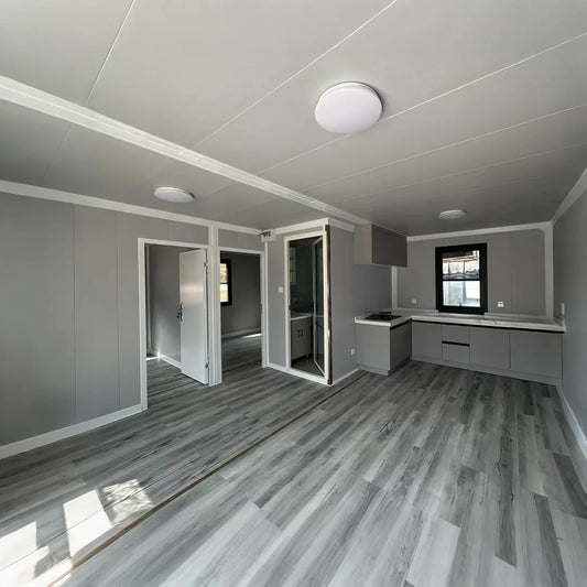 20ft Expandable Prefab Tiny Home – Mobile Modular House with 2 Bedrooms, Bathroom & Kitchen for Adults Living Orange Compass