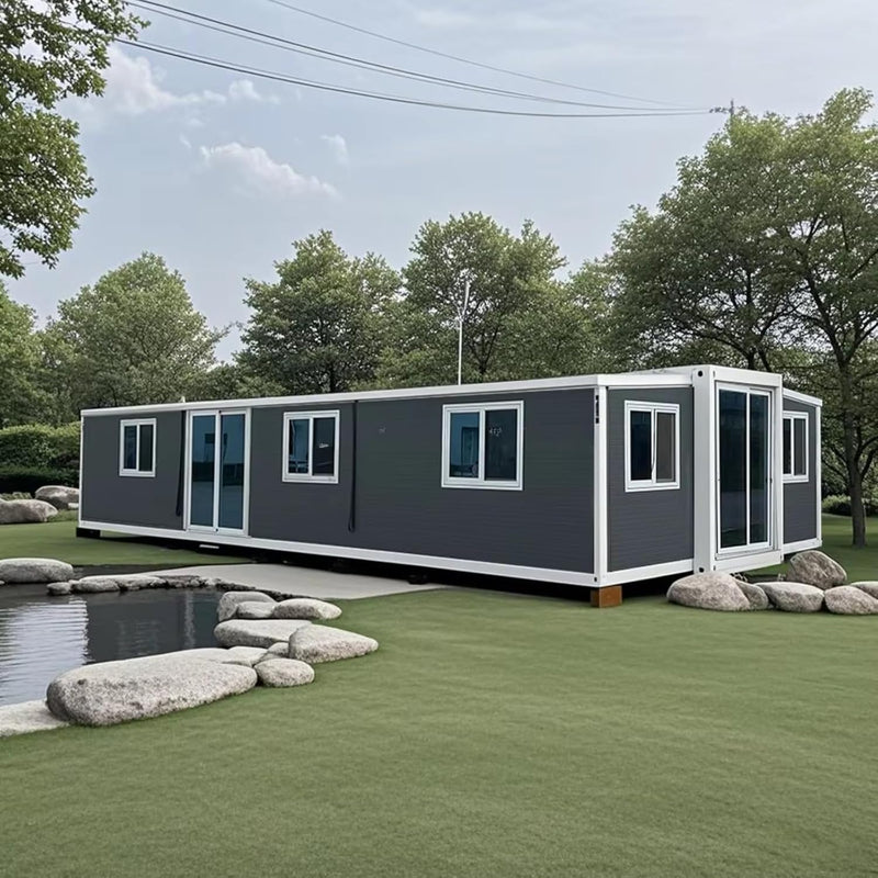 40FT Prefab Tiny Home – Expandable Container House with 2–3 Bedrooms, Full Bathroom & Kitchen, Mobile Modular Home for Adults Orange Compass
