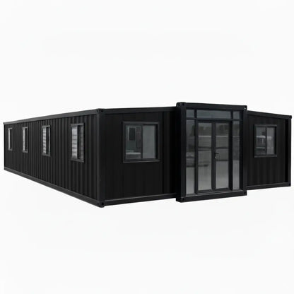 40FT Prefab Tiny Home – Expandable Container House with 2–3 Bedrooms, Full Bathroom & Kitchen, Mobile Modular Home for Adults Orange Compass