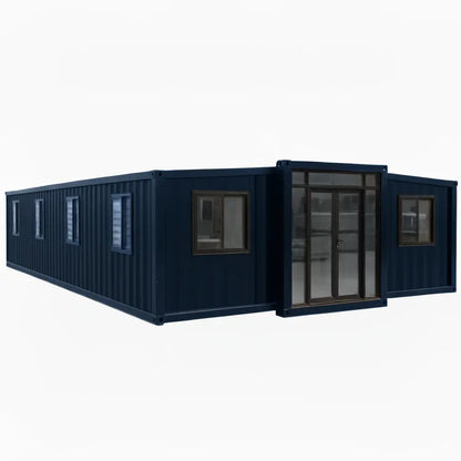 40FT Prefab Tiny Home – Expandable Container House with 2–3 Bedrooms, Full Bathroom & Kitchen, Mobile Modular Home for Adults Orange Compass