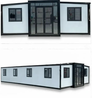 40FT Prefab Tiny Home – Expandable Container House with 2–3 Bedrooms, Full Bathroom & Kitchen, Mobile Modular Home for Adults Orange Compass