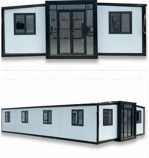 40FT Prefab Tiny Home – Expandable Container House with 2–3 Bedrooms, Full Bathroom & Kitchen, Mobile Modular Home for Adults Orange Compass