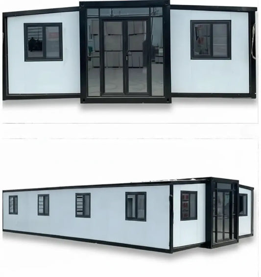 40FT Prefab Tiny Home – Expandable Container House with 2–3 Bedrooms, Full Bathroom & Kitchen, Mobile Modular Home for Adults Orange Compass