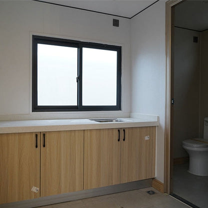 Customizable 20ft/40ft Folding Pack Container House: Complete with Bathroom, Kitchen, Covered Porch, and Double Wing Expansion Orange Compass
