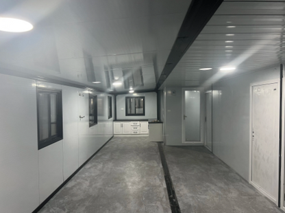 Customizable 20ft/40ft Folding Pack Container House: Complete with Bathroom, Kitchen, Covered Porch, and Double Wing Expansion Orange Compass